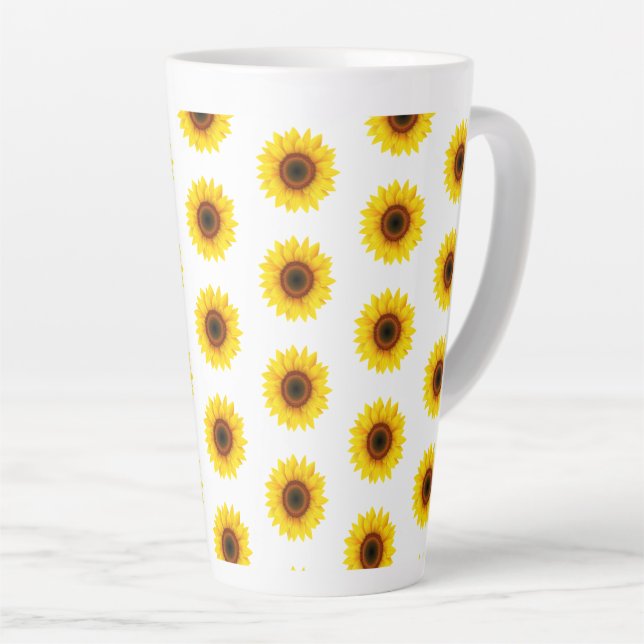 Taza De Café Latte Sunflowers Latte Mug (Ángulo derecho)