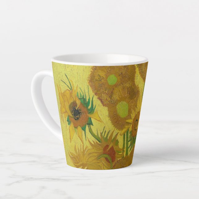 Taza De Café Latte Sunflowers-Vincent van Gogh Small (Ángulo izquierdo)