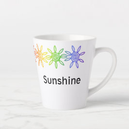 Taza De Café Latte Sunshine arcoiris moderno personalizado Latte Mug
