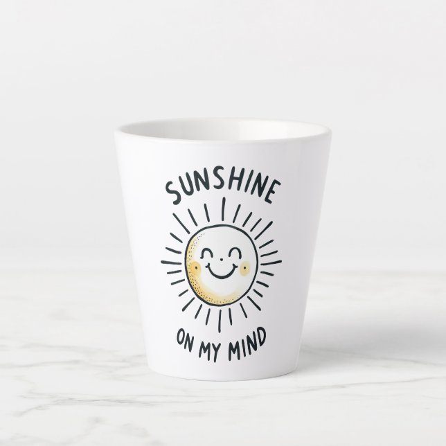 Taza De Café Latte Sunshine En Mi Mente (Anverso)