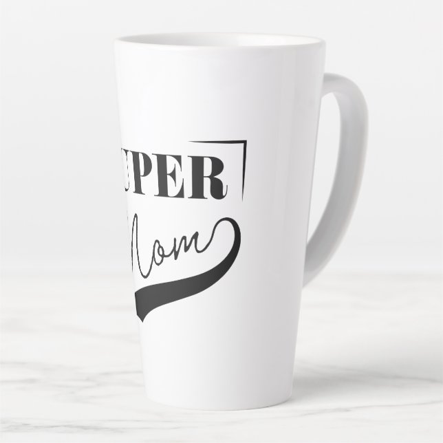 Taza De Café Latte Super Mamá (Ángulo derecho)