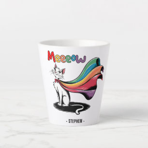 Taza De Café Latte Súper Mieow Gato - Gato del orgullo del Cabo arcoi