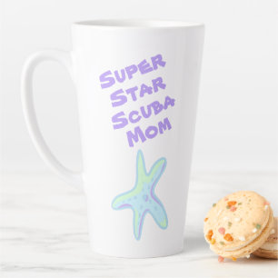 Taza De Café Latte Super Star Scuba Mom Starfish Latte Mug
