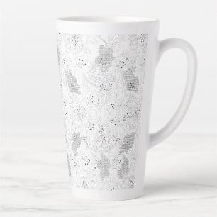Taza De Café Latte Superposición de cuadrícula transparente – Textura