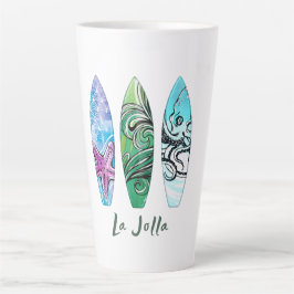 Taza De Café Latte Surfboards La Jolla California