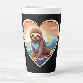 Taza De Café Latte Surfing Sloth