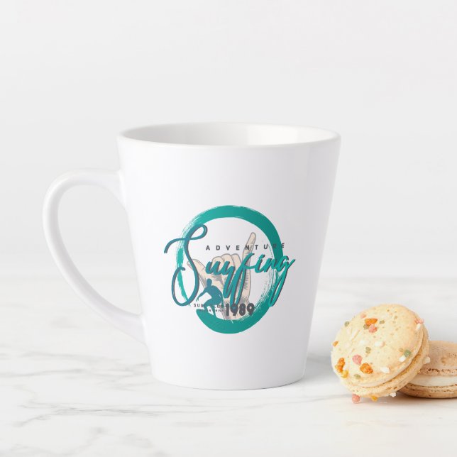 Taza De Café Latte Surfing Sport | Latte Mug (In situ)