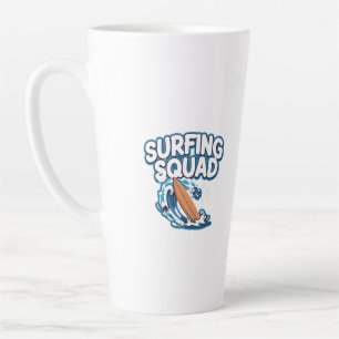 Taza De Café Latte Surfing Squad