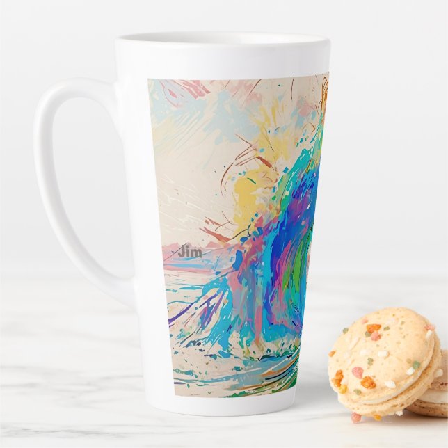 Taza De Café Latte Surfista (In situ)