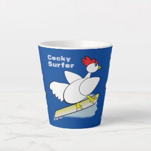 Taza De Café Latte Surfista de Cocky