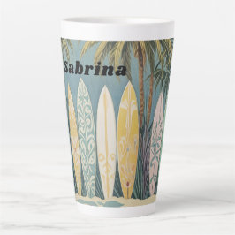 Taza De Café Latte Surf's Up, Pastel Style personalizado