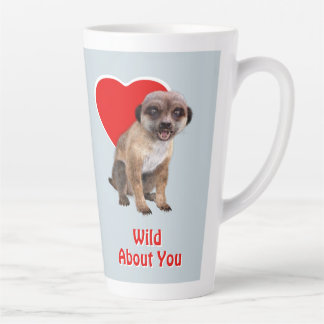 Taza De Café Latte Suricata Linda Salvaje Por Ti Corazón Rojo Amor