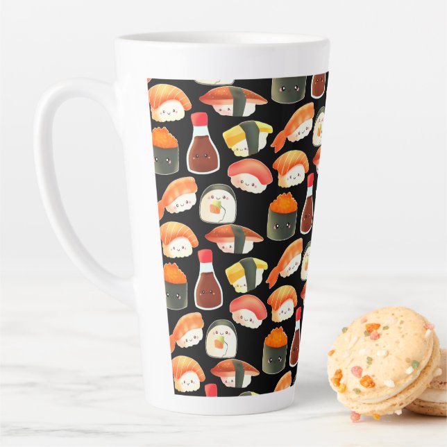 Taza De Café Latte Sushi japonés suave (In situ)