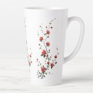 Taza De Café Latte Susurros de capullos de primavera en pétalos de fl