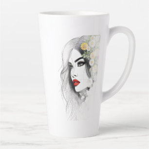 Taza De Café Latte Susurros de la naturaleza - Belleza femenina en fl