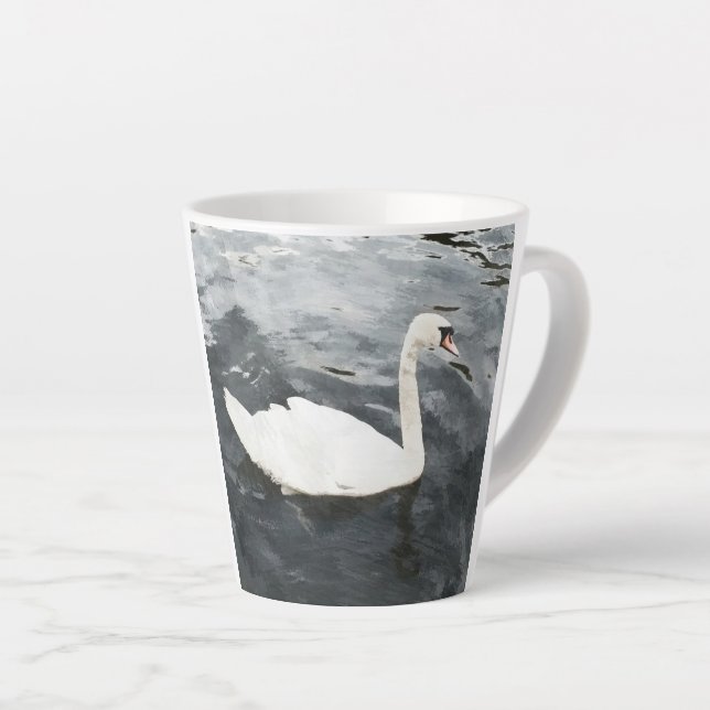 Taza De Café Latte Swan impresionista (Ángulo derecho)