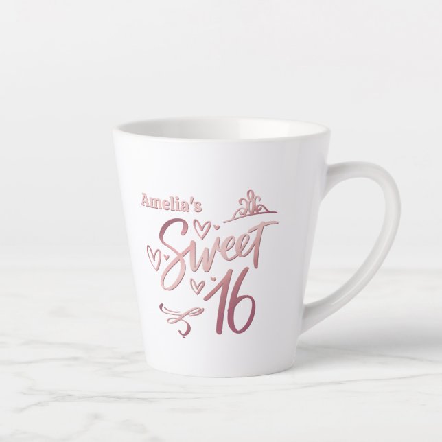 Taza De Café Latte Sweet 16 Gift (Derecha)