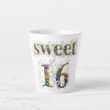 Sweet 16 Happy Birthday Wildflowers Text