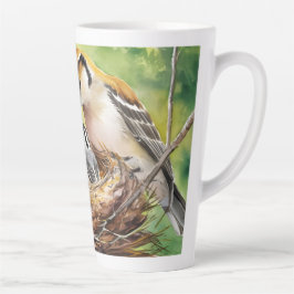 Taza De Café Latte Sweet bird nest painting