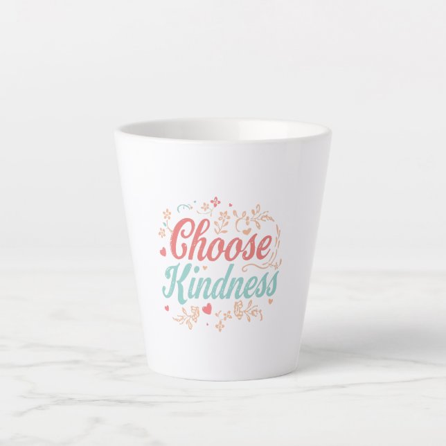 Taza De Café Latte Sweet Kindness Matters Typography (Anverso)