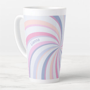 Taza De Café Latte Swirls Peach Blue Rosa