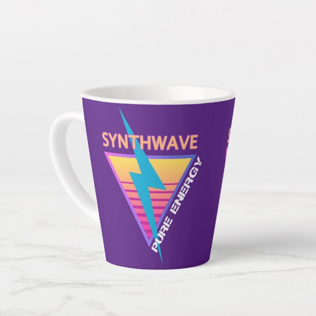 Taza De Café Latte Synthwave (Ángulo izquierdo)