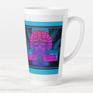 Taza De Café Latte Synthwave Pharaoh