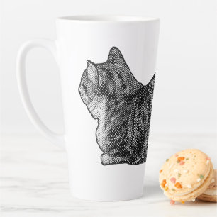 Taza De Café Latte Tabby con garras atadas