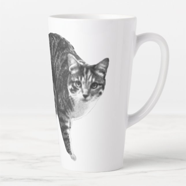 Taza De Café Latte Tabby Glow by Winter Window (Derecha)