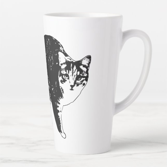 Taza De Café Latte Tabby Under Holiday Lights (Derecha)