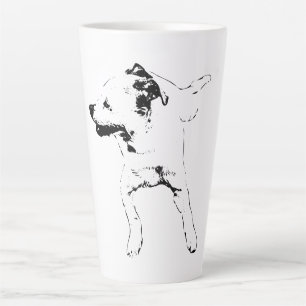 Taza De Café Latte Tabla dinámica de hojas-chasa, Grinning Pup