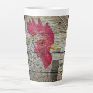 Taza De Café Latte Tablero de gallinas rusas de gallo