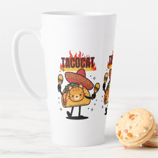Taza De Café Latte Tacocat deletreado al revés es Tacocat