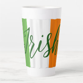 Taza De Café Latte Tall de bandera irlandesa