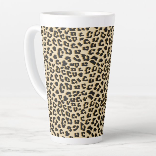 Taza De Café Latte Tan Leopard Print (Ángulo izquierdo)