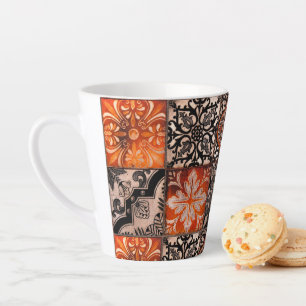 Taza De Café Latte Tangerine Tile