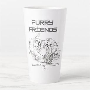 Taza De Café Latte Tango de hilo dramático — Dos gatitos en la camise