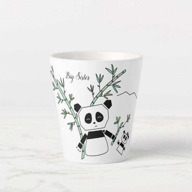 Taza De Café Latte Tapa de lata de panda (Anverso)