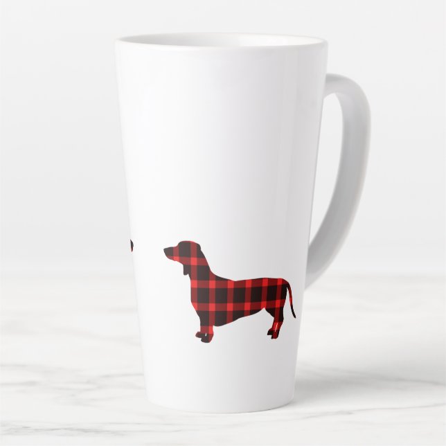 Taza De Café Latte Tapado de búfalo de Dachshund (Ángulo derecho)