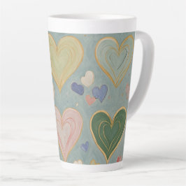 Taza De Café Latte Tapiz del corazón Pastel
