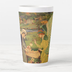 Taza De Café Latte Tapiz religioso vintage con el niño Jesús Cristo