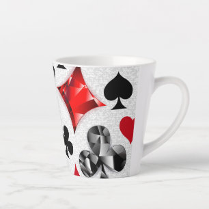 Taza De Café Latte Tarjeta de juego de jugador de póquer se adapta a