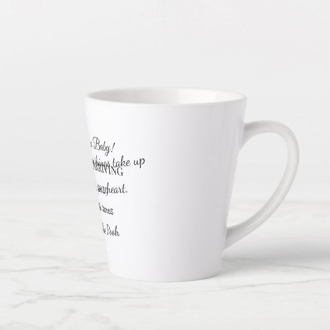 Taza De Café Latte Tarjeta de revelación de bebé personalizado (Derecha)
