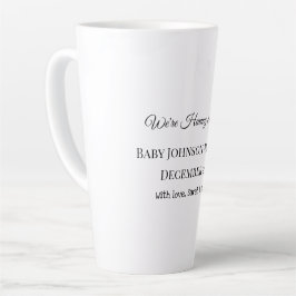 Taza De Café Latte Tarjeta de revelación de bebé personalizado
