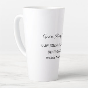 Taza De Café Latte Tarjeta de revelación de bebé personalizado