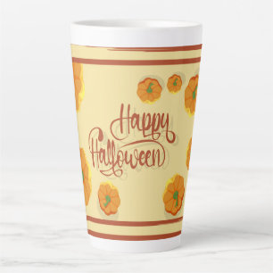 Taza De Café Latte Tarjeta de saludo enmarcada Típografía de Hallowee