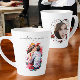 Taza De Café Latte tarjeta de vacaciones suave de los amantes