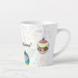 Taza De Café Latte Tarjeta navideña Merry