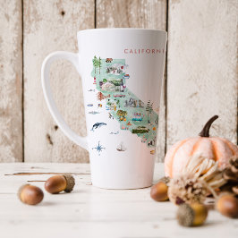 Taza De Café Latte Tarjeta Postal de Viaje Vintage | Taza de Latte de