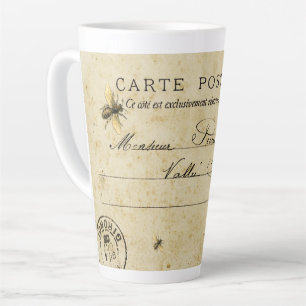 Taza De Café Latte Tarjeta postal francesa